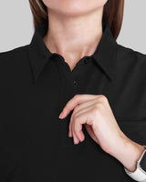 Bequemes Damenpolo in schwarz mit elegantem Kragen