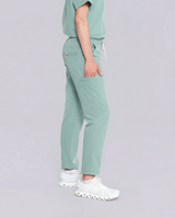 Moderne Hose mit elastischem Gummibund und praktischen Seitentaschen in mint